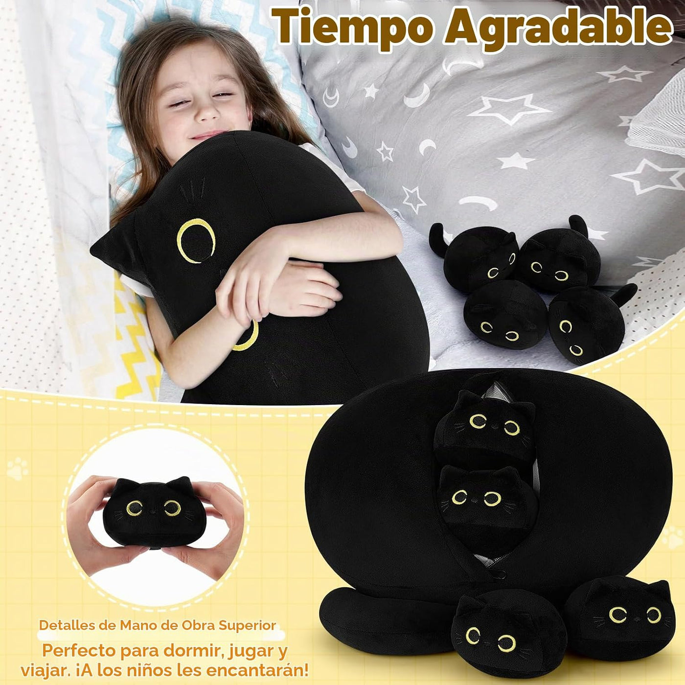 Auspicious beginning Peluche de Gato Negro de 19'', Familia...