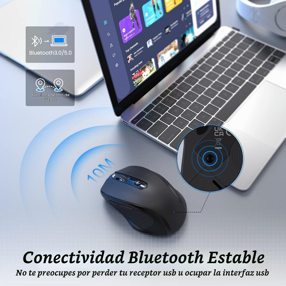 HOTWEEMS Ratón Inalámbrico, Ratón de Computadora D-09 USB Ratones I...
