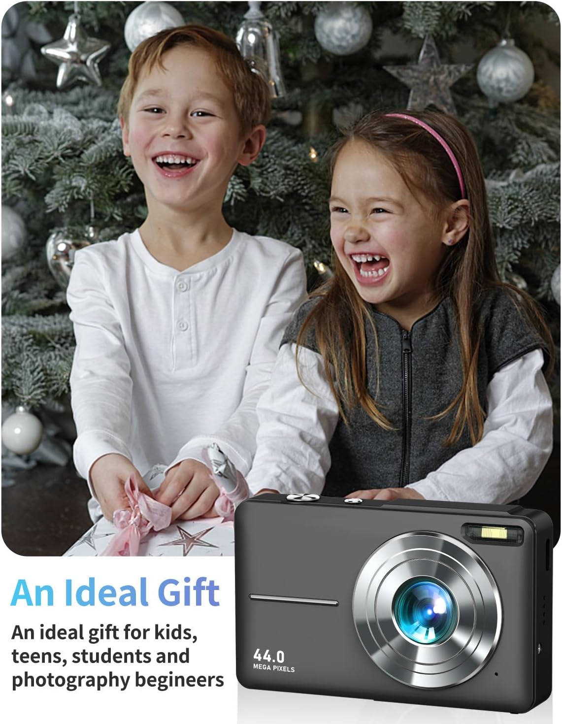 Cámara digital, FHD 1080P apuntar y disparar cámara para niños adol...