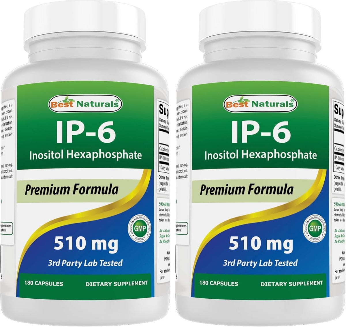 Best Naturals IP-6 510 mg 180 cápsulas (paquete de 2)
