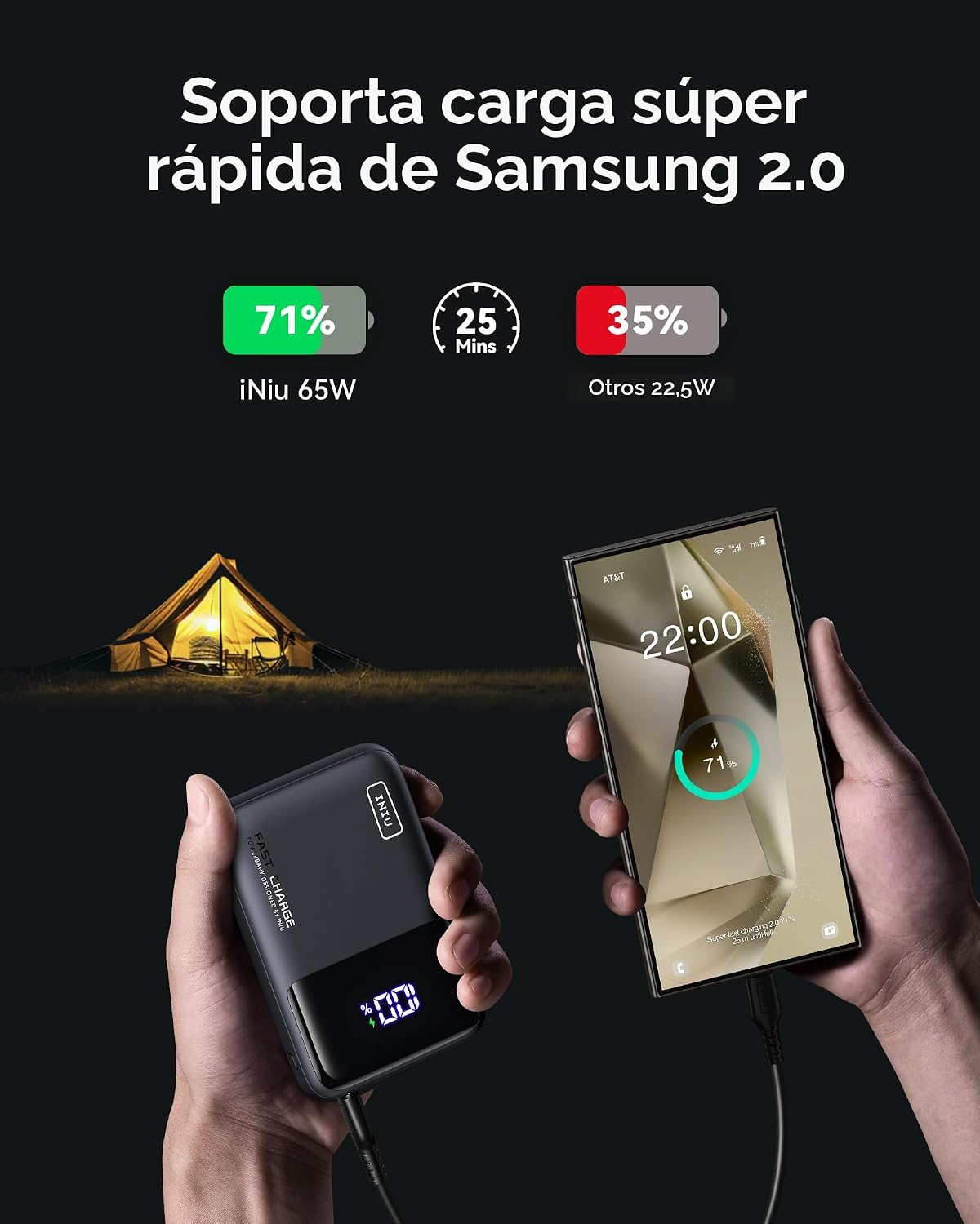 INIU Banco del poder del ordenador portátil, batería de carga rápid...