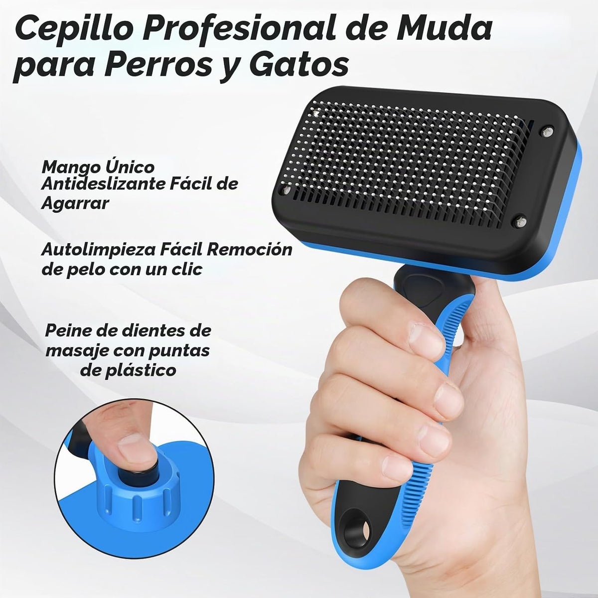 2 PCS Cepillo Slicker Autolimpiante y Peine para Perros - Herramien...