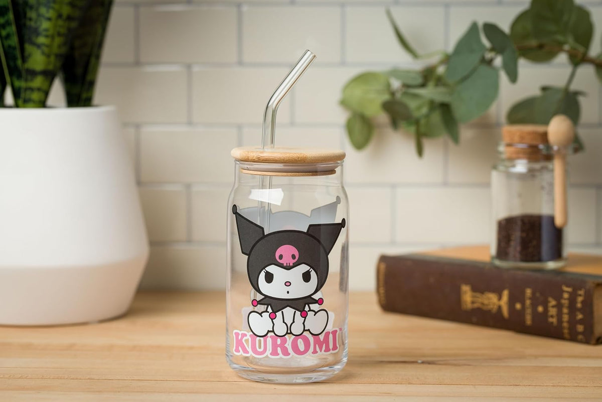 Silver Buffalo Sanrio - Vaso de vidrio de Hello Kitty y Kuromi, con...