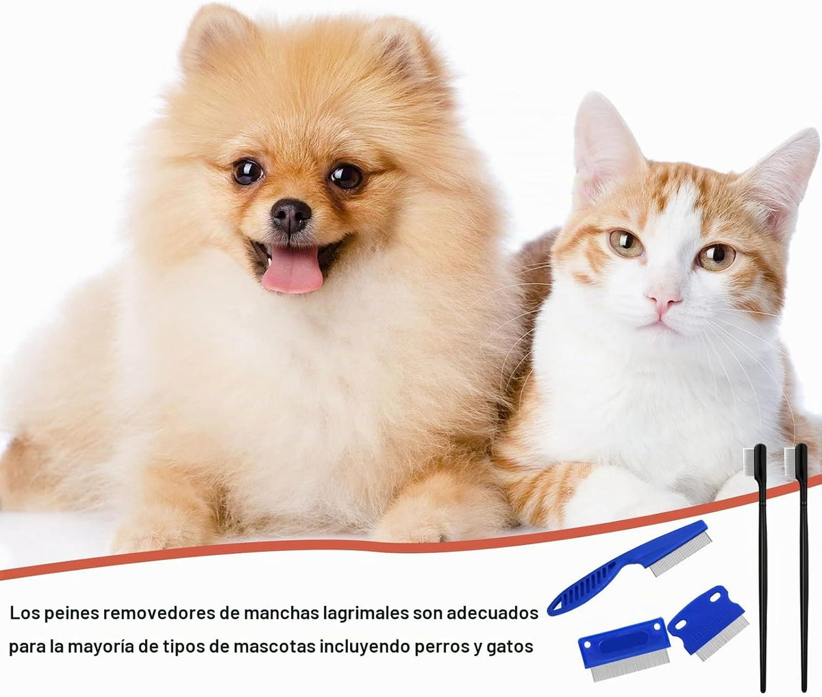5 Piezas Peines para Ojos de Perro Removedores de Manchas de Lágrim...