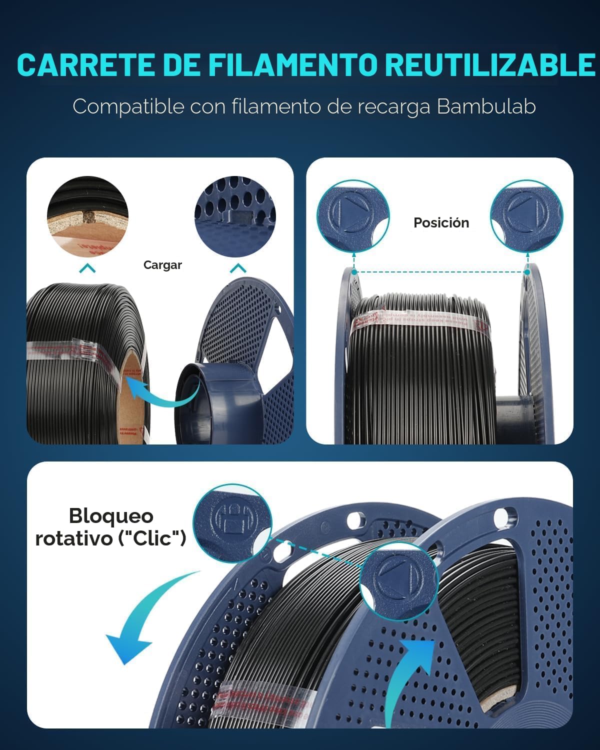 SUNLU Filamento de impresora 3D PLA+2.0, paquete multicolor, 8 colo...