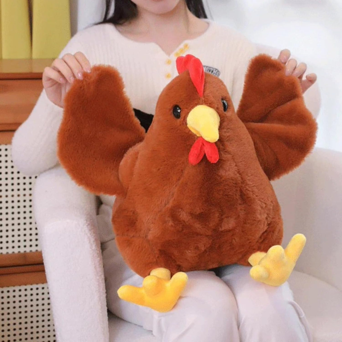 Ryttir - Peluche grande de pollo de 45 cm, extra suave, con barriga...