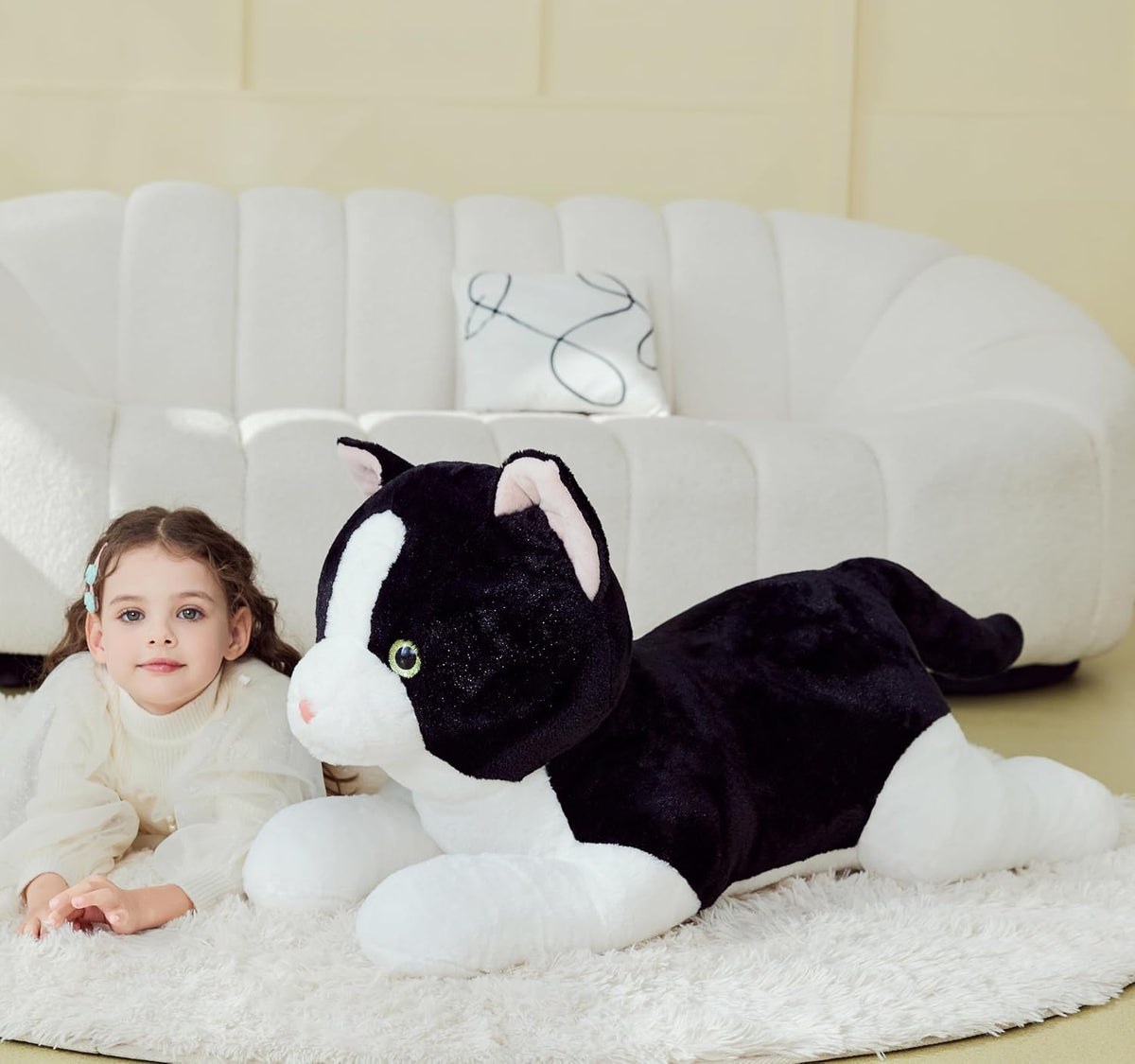 IKASA Juguetes de peluche gigante de gato con esmoquin, juguetes gr...