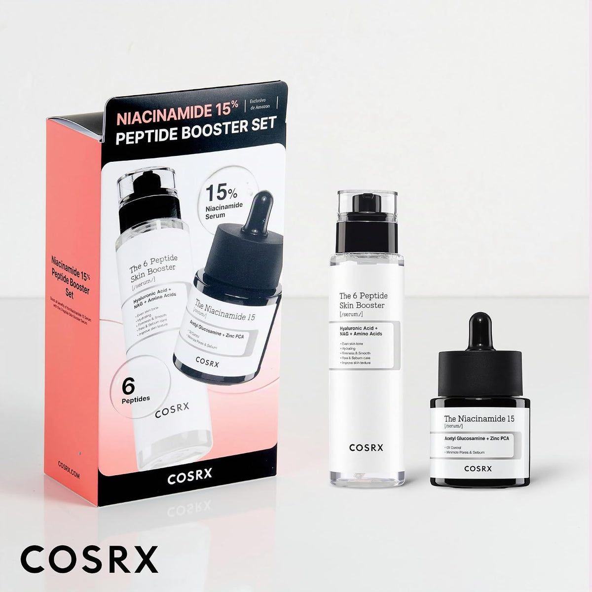 COSRX Niacinamida 15%, Peptide Booster Serum Set, Cuidado de Poros...