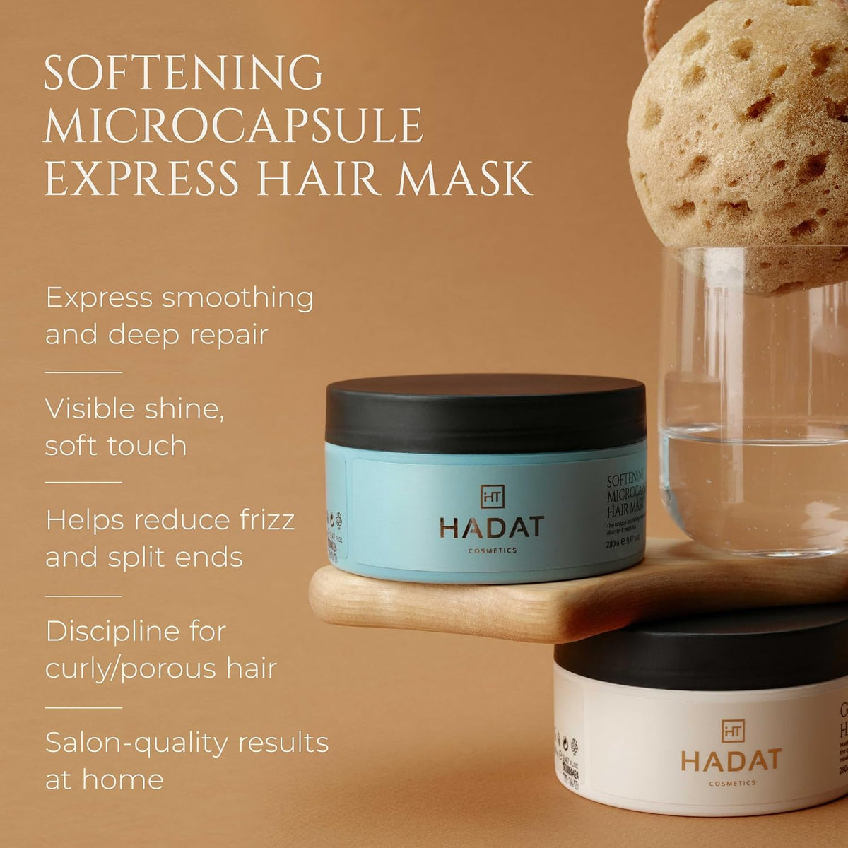HADAT Mascarilla suavizante con vitamina E para cabello seco y grue...