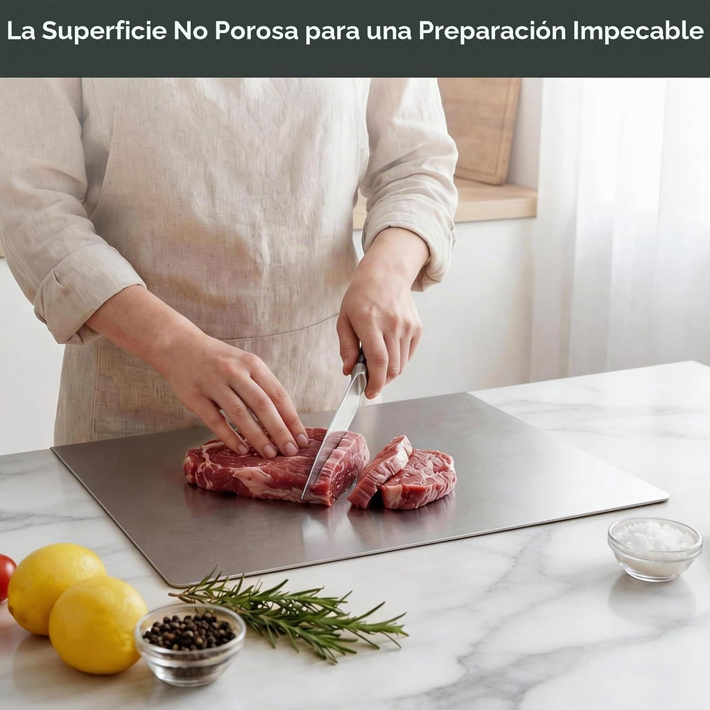 Tabla de cortar de acero inoxidable para cocina, tabla de cortar de...