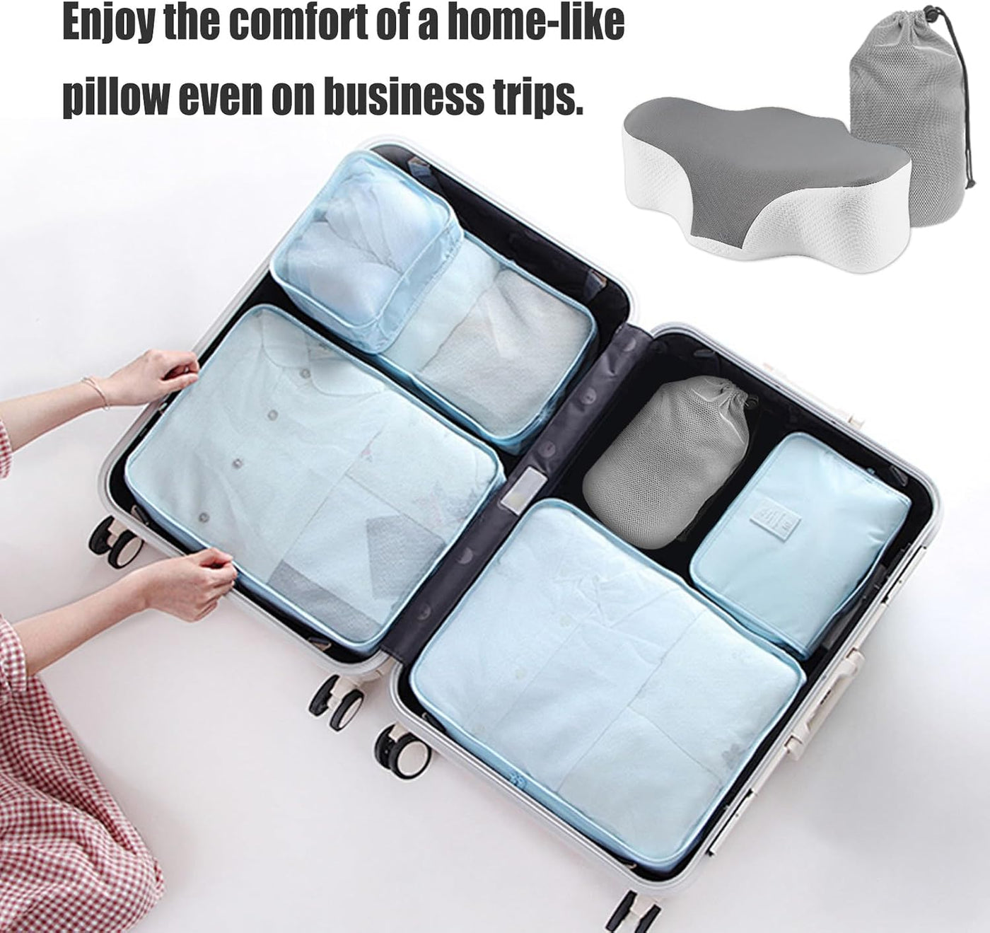 Bespilow Almohada de viaje para dormir, almohada de soporte cervica...