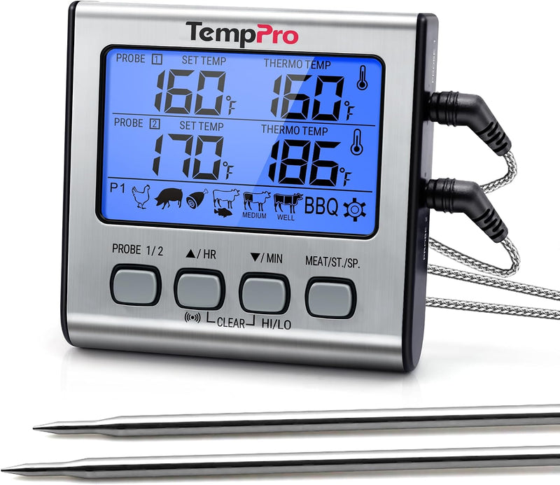 TempPro TempTrack Termómetro digital para cocinar carne con sonda d...
