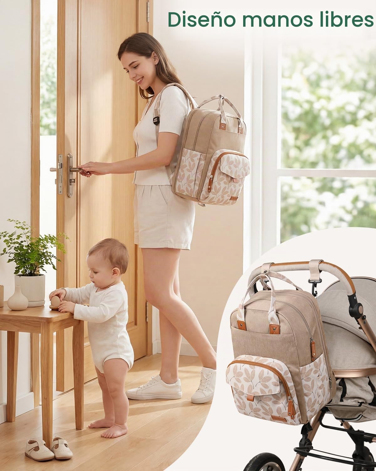 Qualyphant Mochila de pañales extragrande para 2 niños expandible 2...