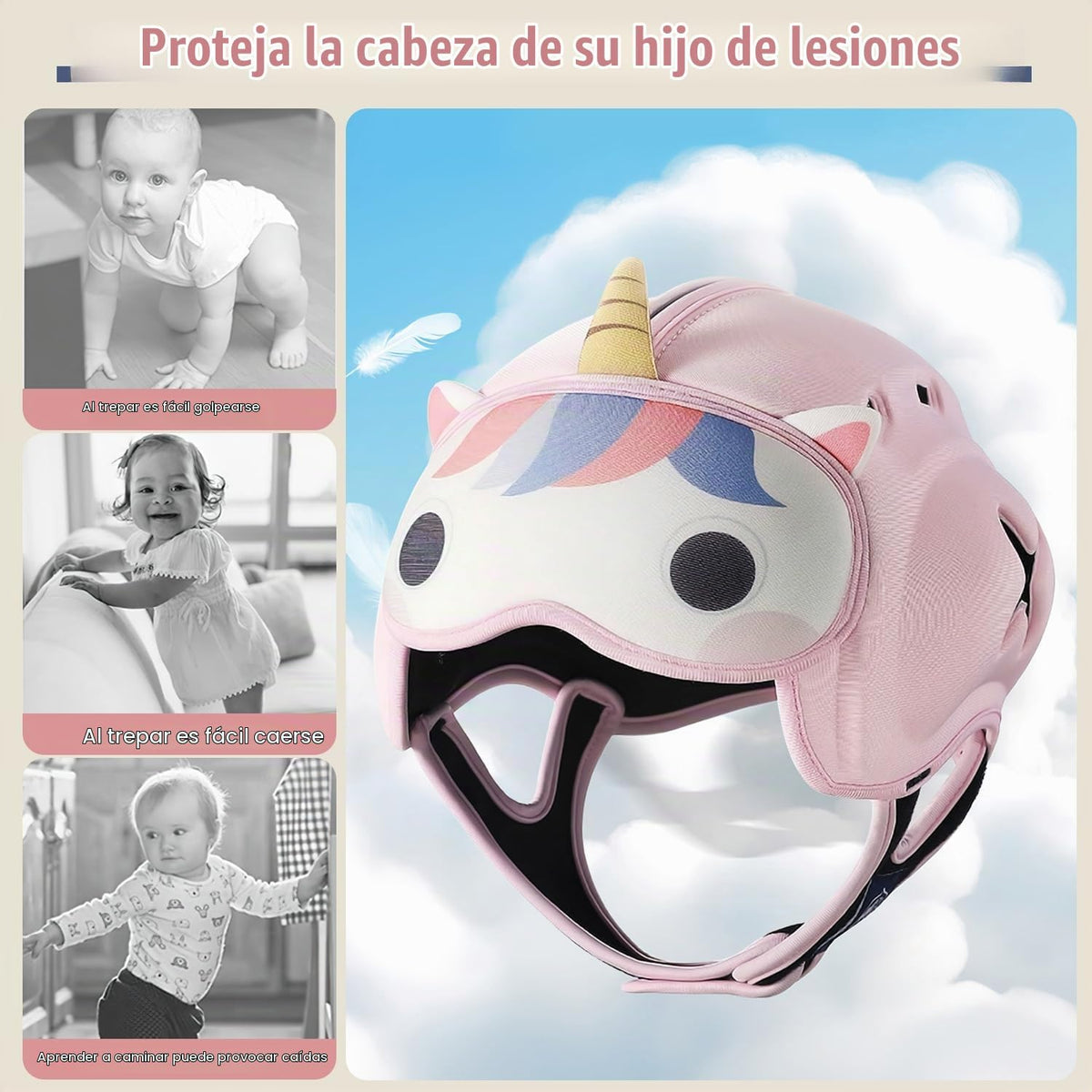 MamboBaby - Casco de seguridad para bebé, protector de cabeza de be...
