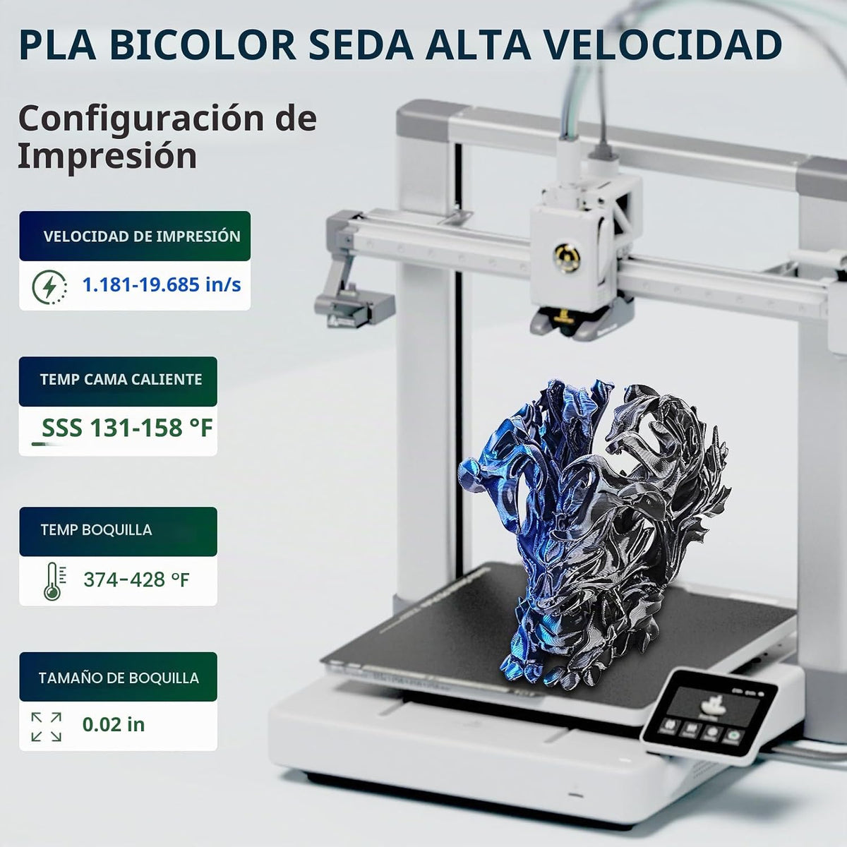 ERYONE - Filamento de ácido poliláctico (PLA) de seda bicolor para...
