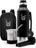 Kit completo de Yerba Mate – Termo de 1.2L con sistema mate, taza, boquilla de clip, pajita (Bombilla) y mochila gratis, juego de acero inoxidable de primera calidad para llevar