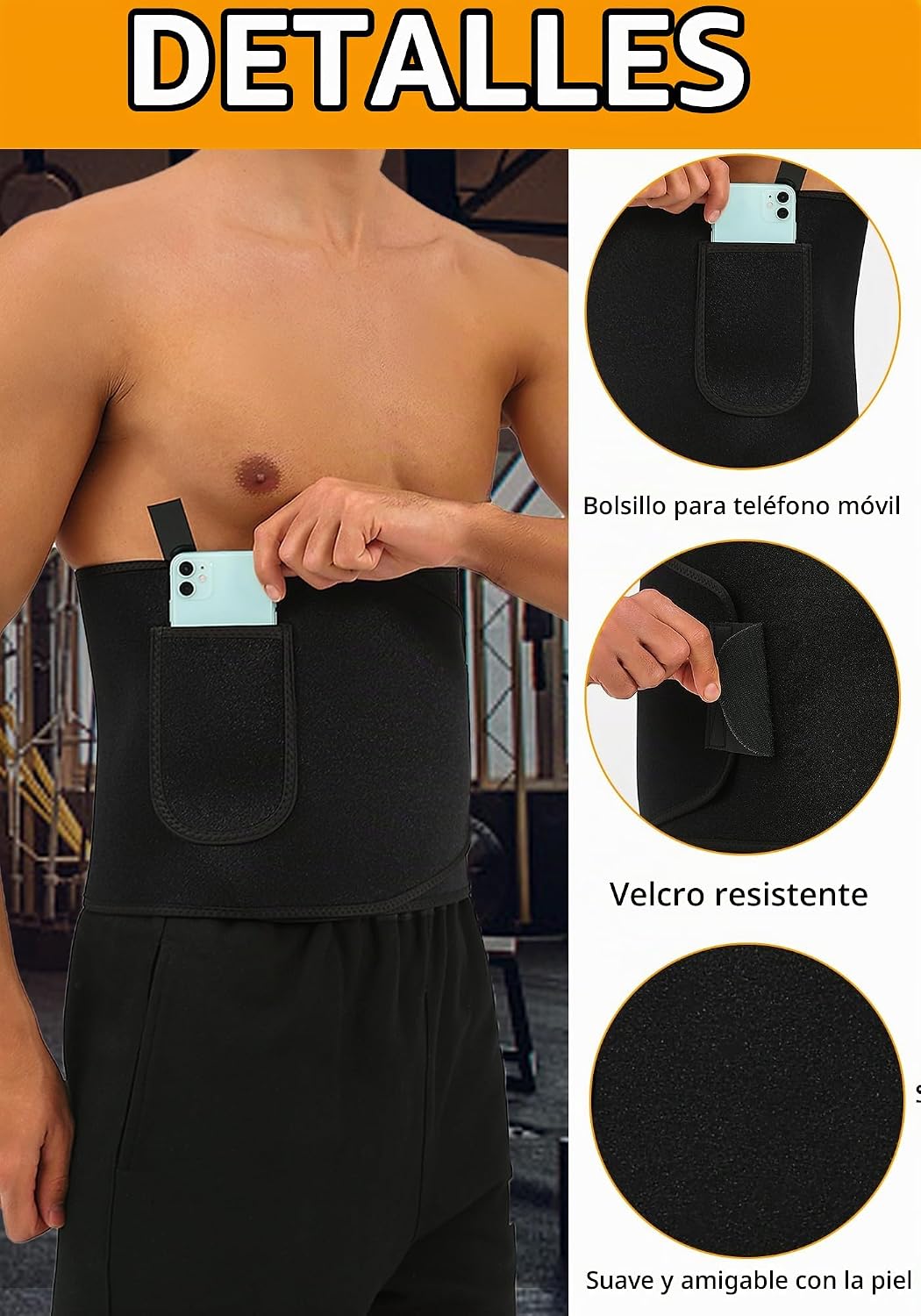 Cinturón reductor de cintura para sudar, banda de sudor para sauna,...