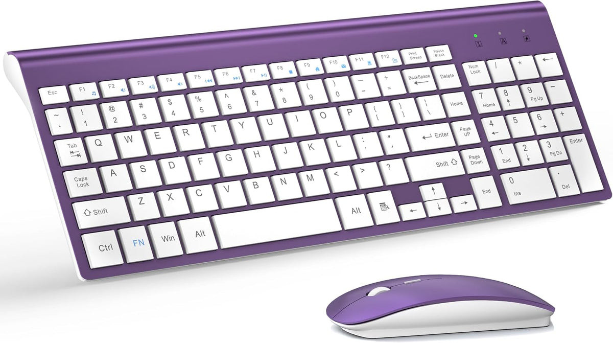 Combo de teclado y mouse inalámbricos ultra delgado, TopMate - Mora...