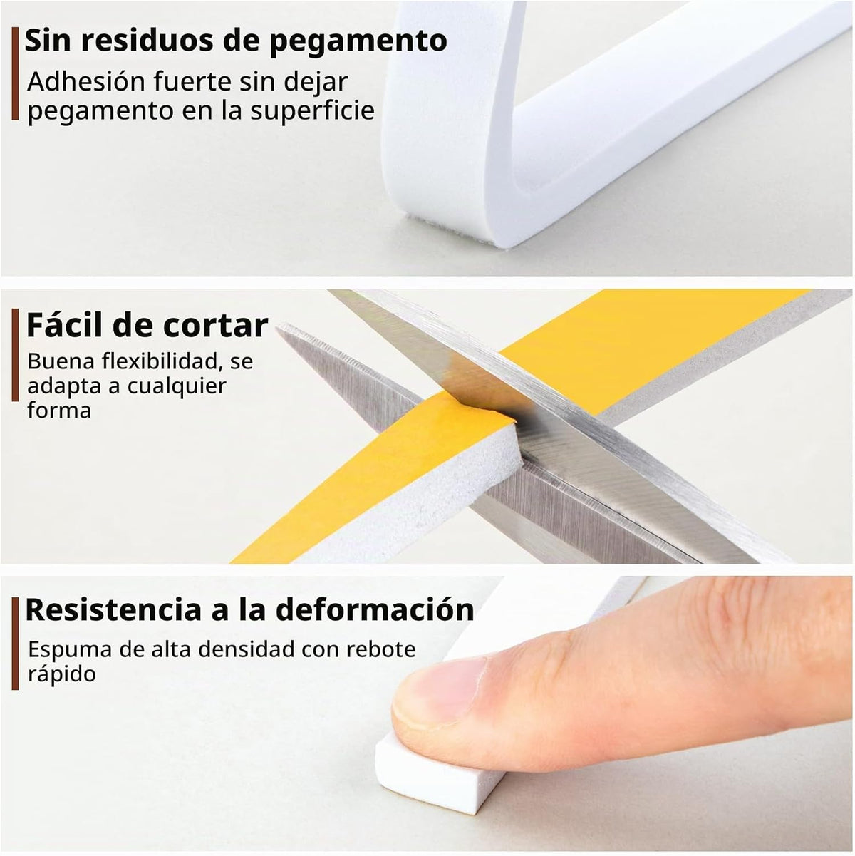 Yotache Cinta aislante para ventanas de puertas blancas de 1\/2 ...