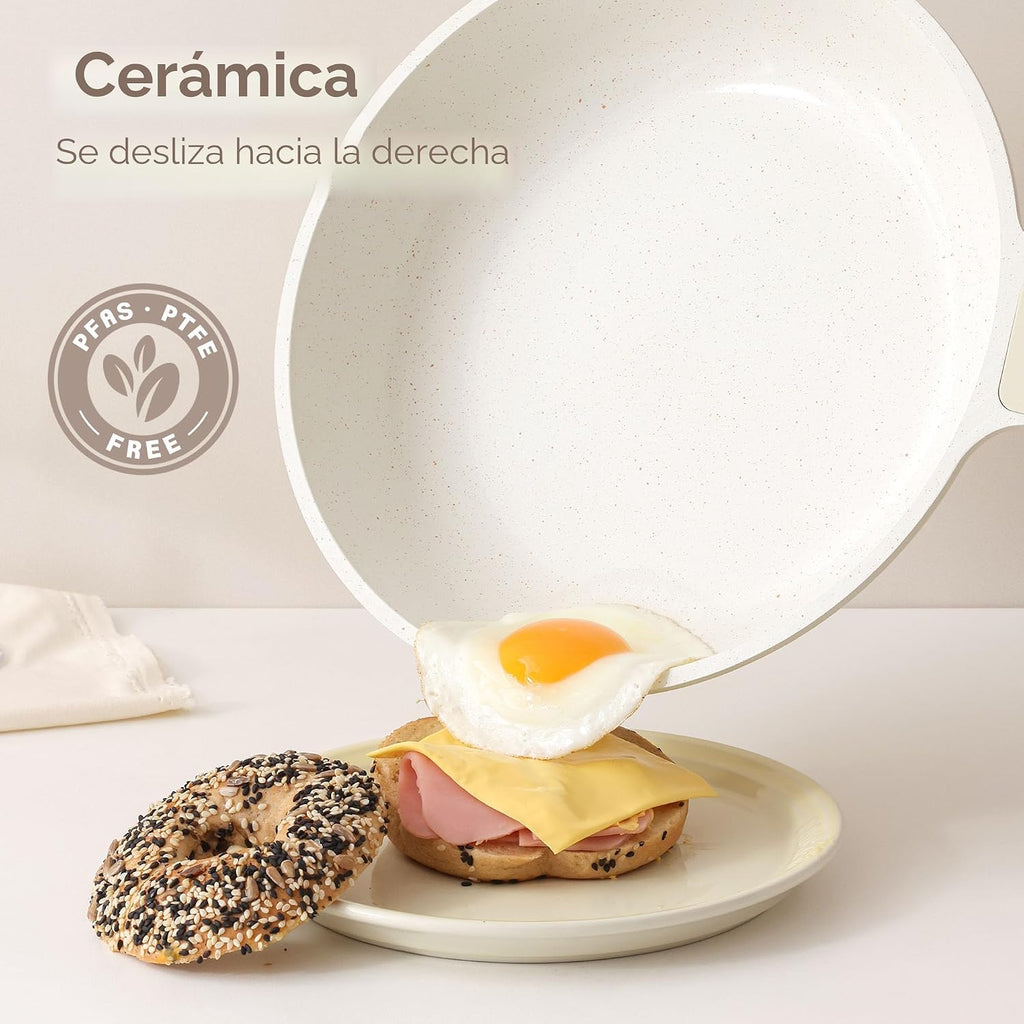 SENSARTE Juego de utensilios de cocina de cerámica antiadherente, j...