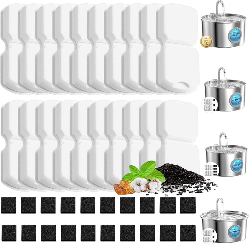 GIOTOHUN Filtros para fuente de agua para gatos: filtro de 40 fuent...