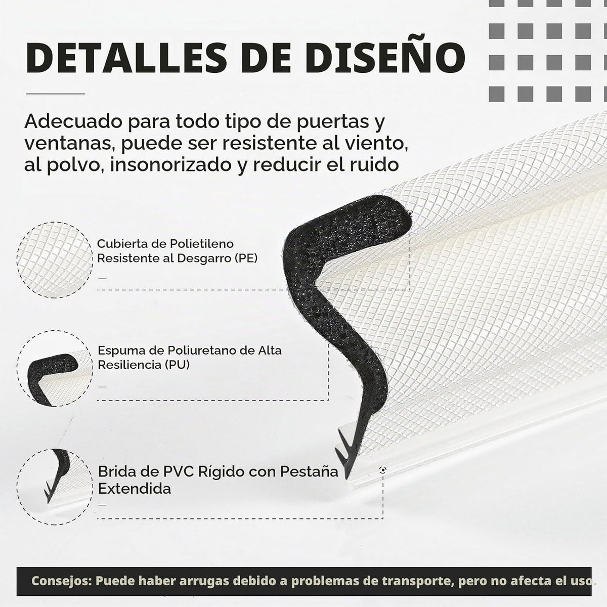 BBTO Burlete Sellador de Puerta Exterior Burlete para Ventana en Fo...