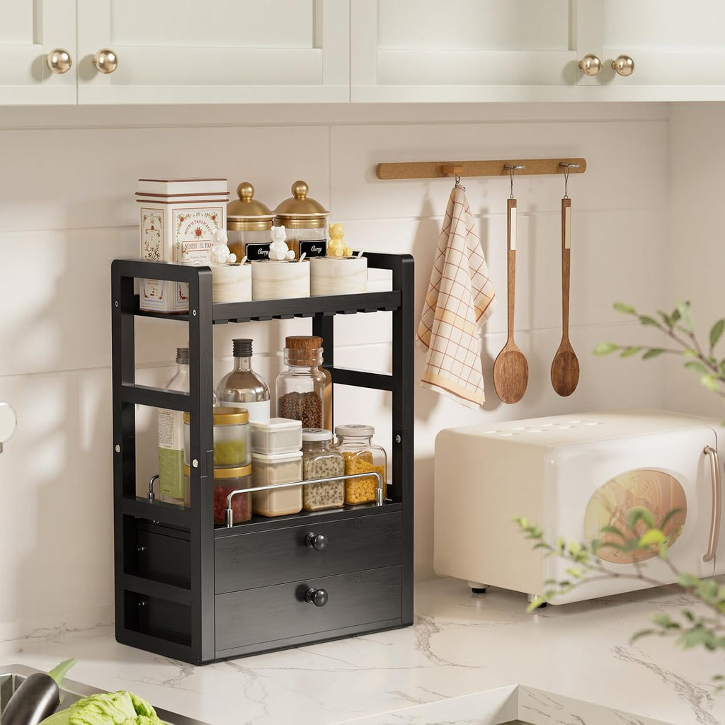 AmazerBath Organizador de bambú para mostrador de baño, organizador...