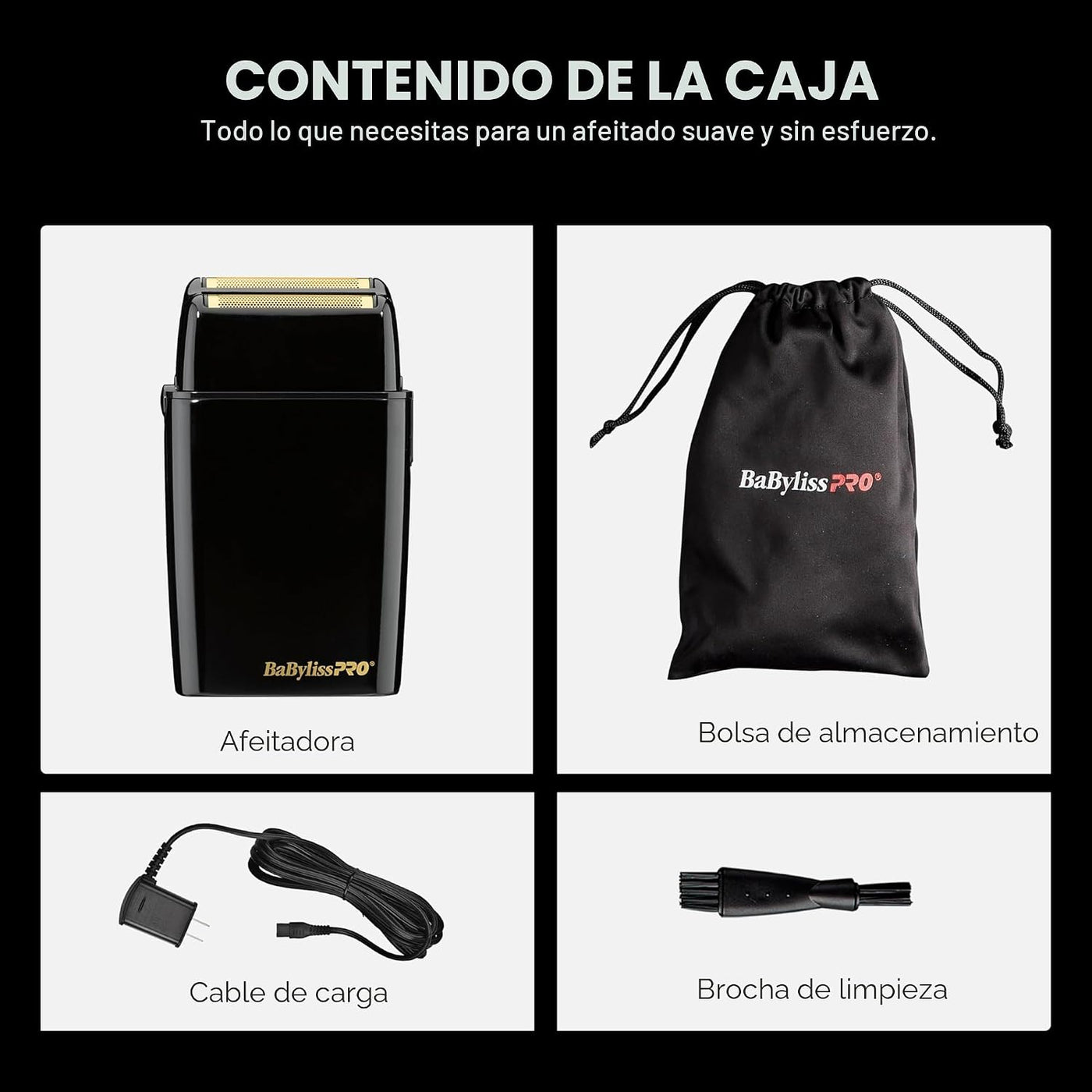 BaBylissPRO METALFX Afeitadora de doble lámina, afeitadora eléctric...