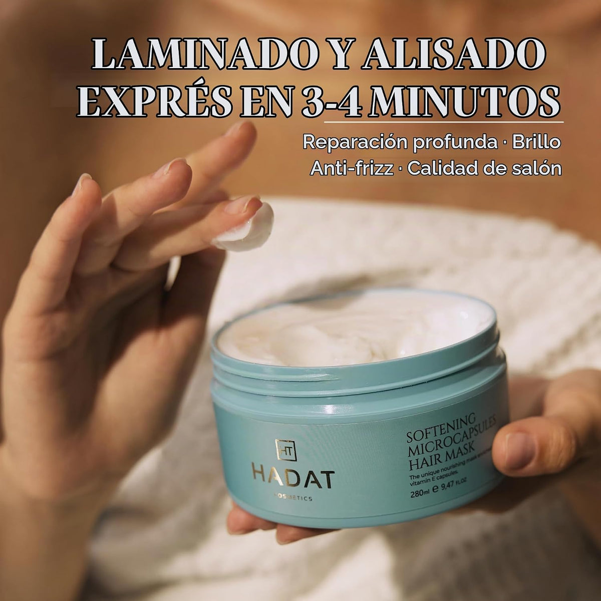 HADAT Mascarilla suavizante con vitamina E para cabello seco y grue...