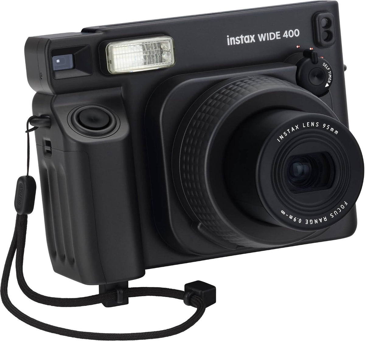 Fujifilm Cámara Instax Wide 400 de película instantánea (negro) paq...