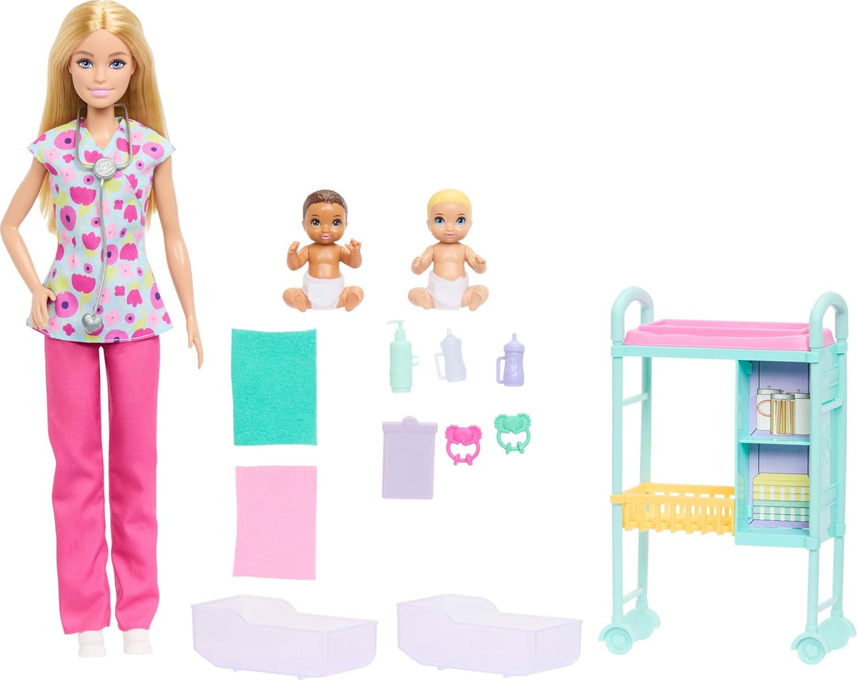 Barbie Careers Baby Doctor - Muñeca y juego | 2 muñecas de bebé con...