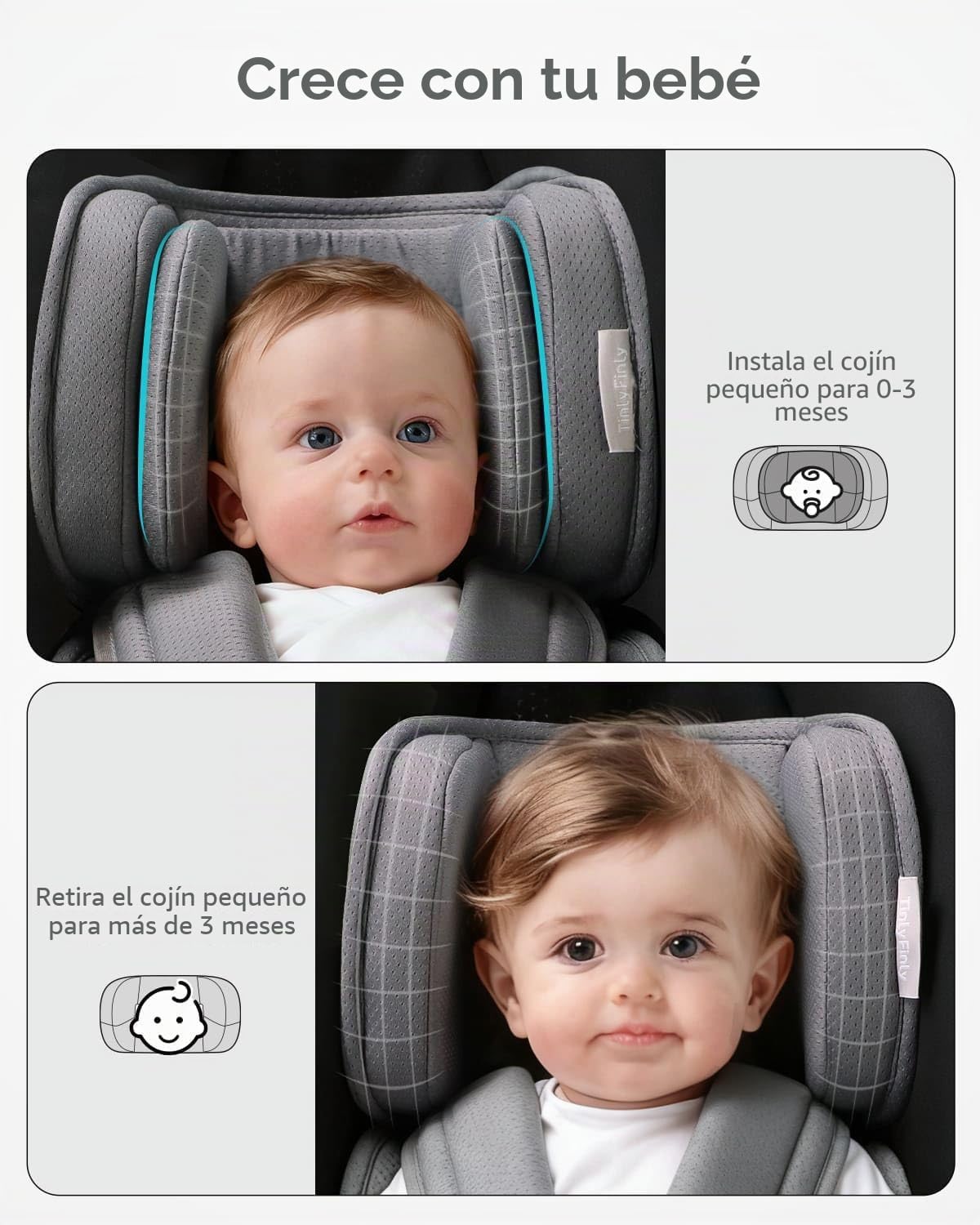 TinlyFinly Inserto para bebé compatible con Doona, Graco, Britax, C...