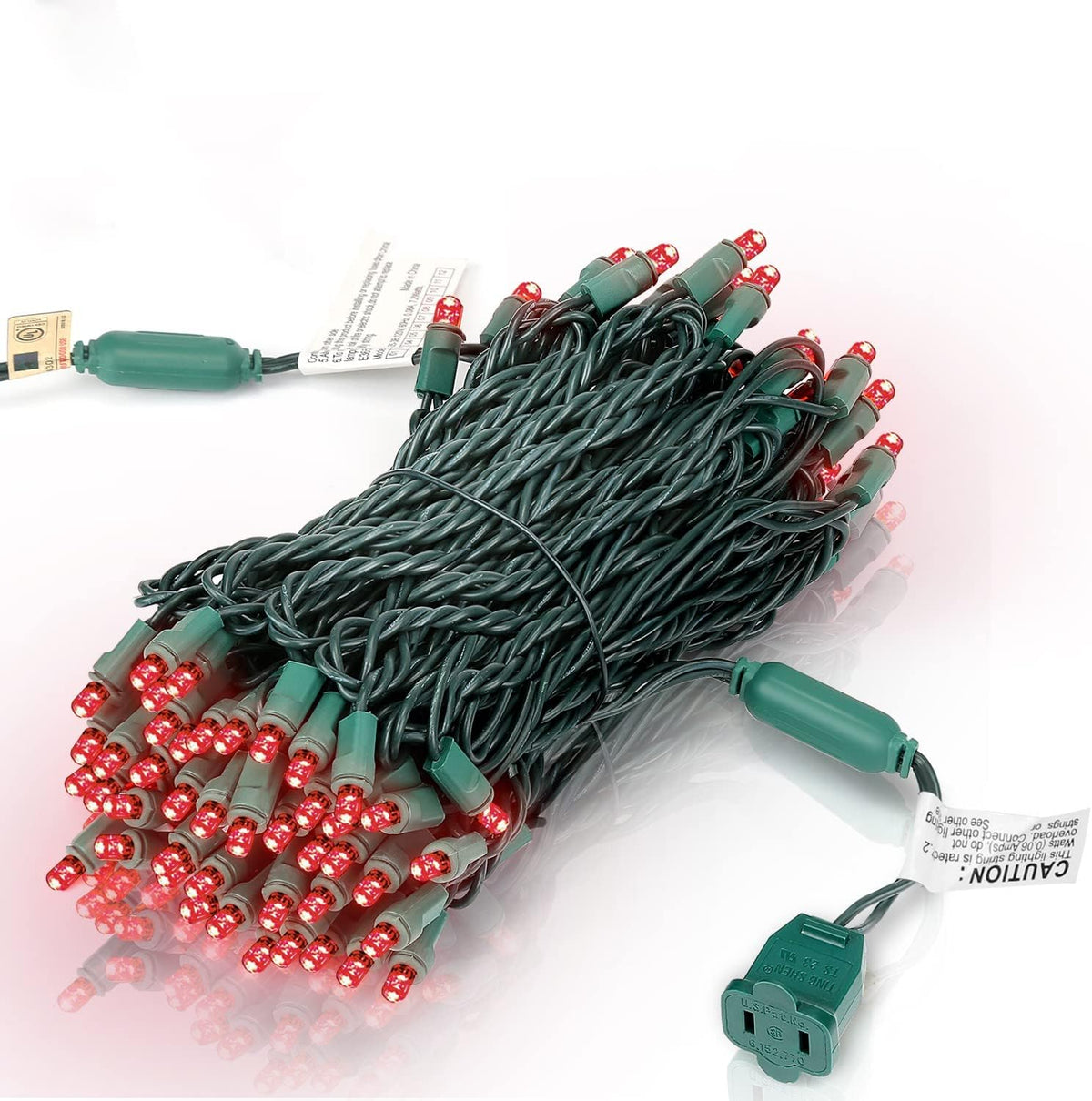 Aiddomm 100 unidades de luces LED de Navidad - 50 pies 5mm rojo gra...