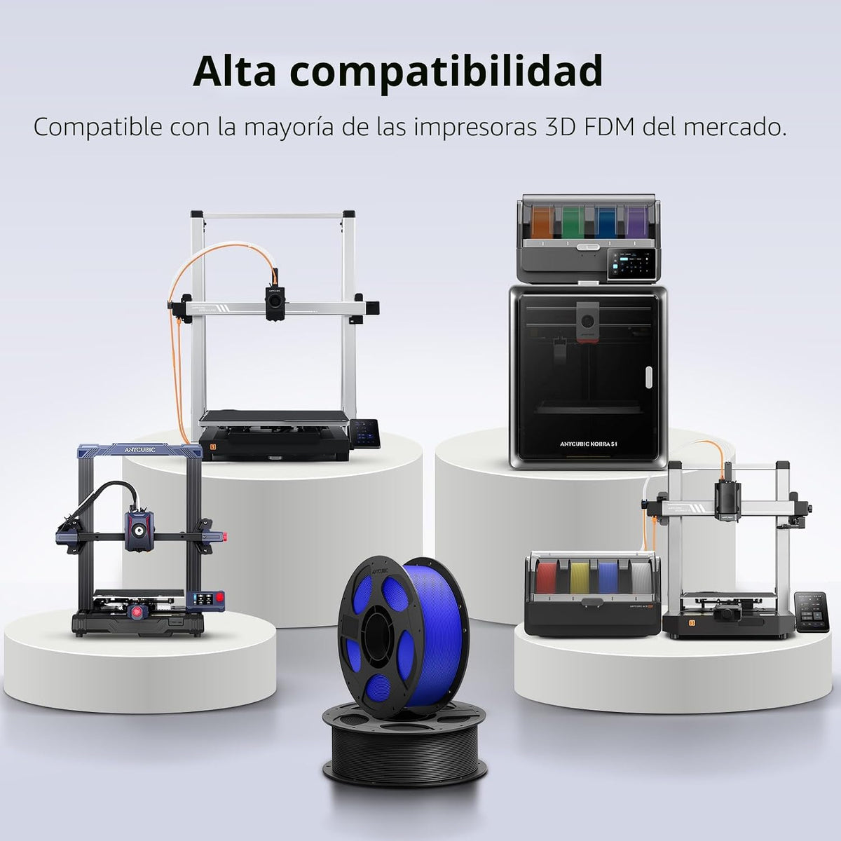 ANYCUBIC - Filamento para impresora 3D PLA+ de 0.07 in, 8.8 lbs, mu...