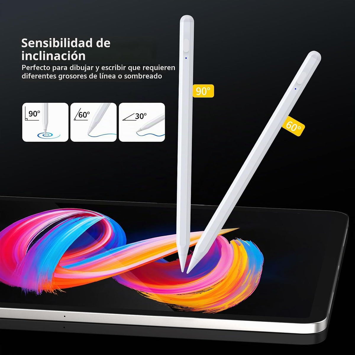 Lápiz óptico para iPad 2018-2026, 2 iPencil de carga rápida USB-C c...