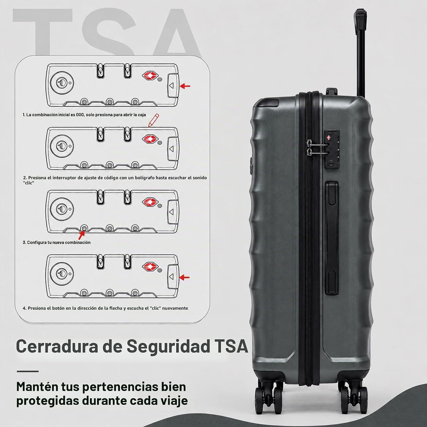 CONCEPTEN Juego de 5 piezas de equipaje de mano aprobado por aerolí...