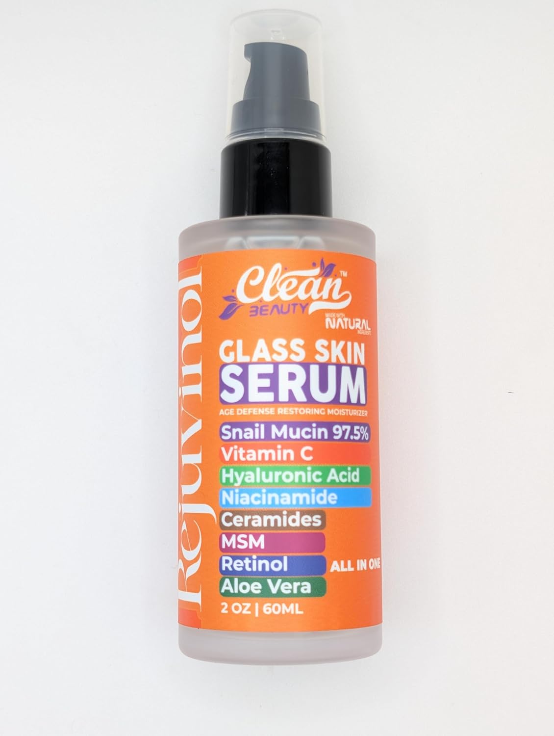 Clean Beauty Suero de mucina de caracol con vitamina C, suero facia...