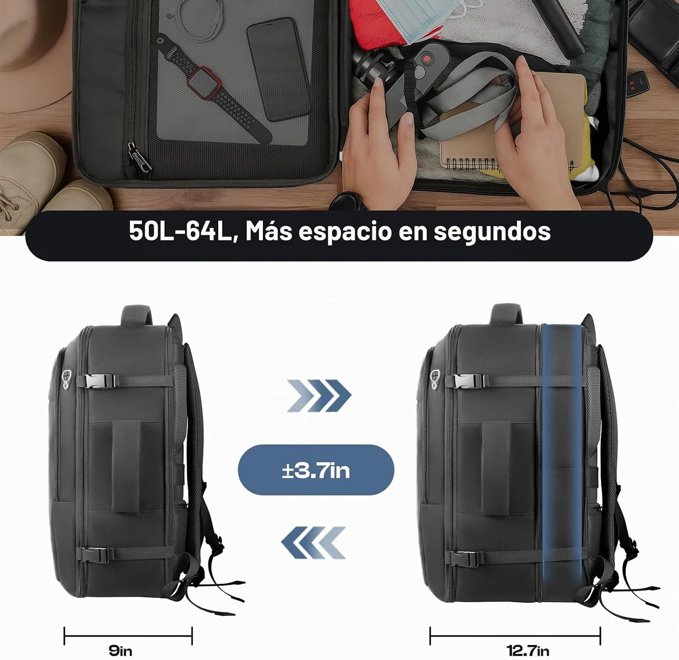 Sirmaeed Mochila de Equipaje de Mano, Mochila Extra Grande para Lap...