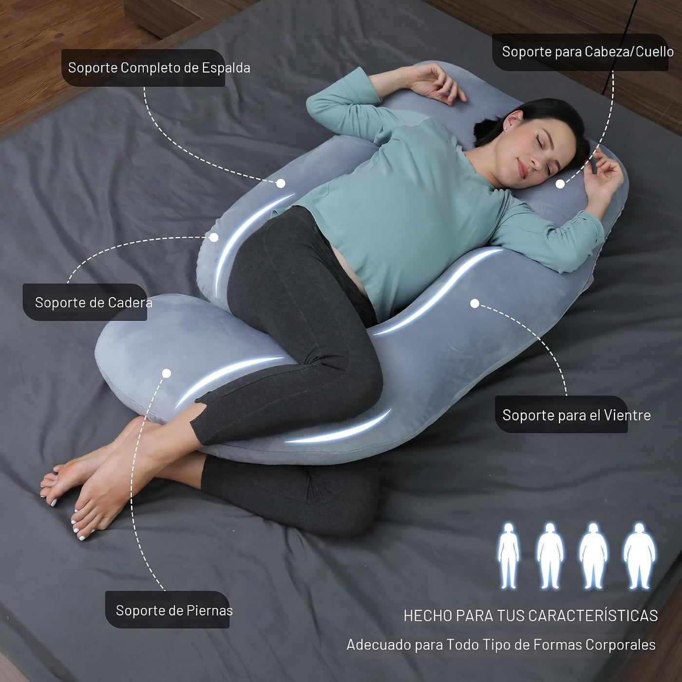 MOON PARK - Almohadas de embarazo y maternidad de cuerpo completo p...