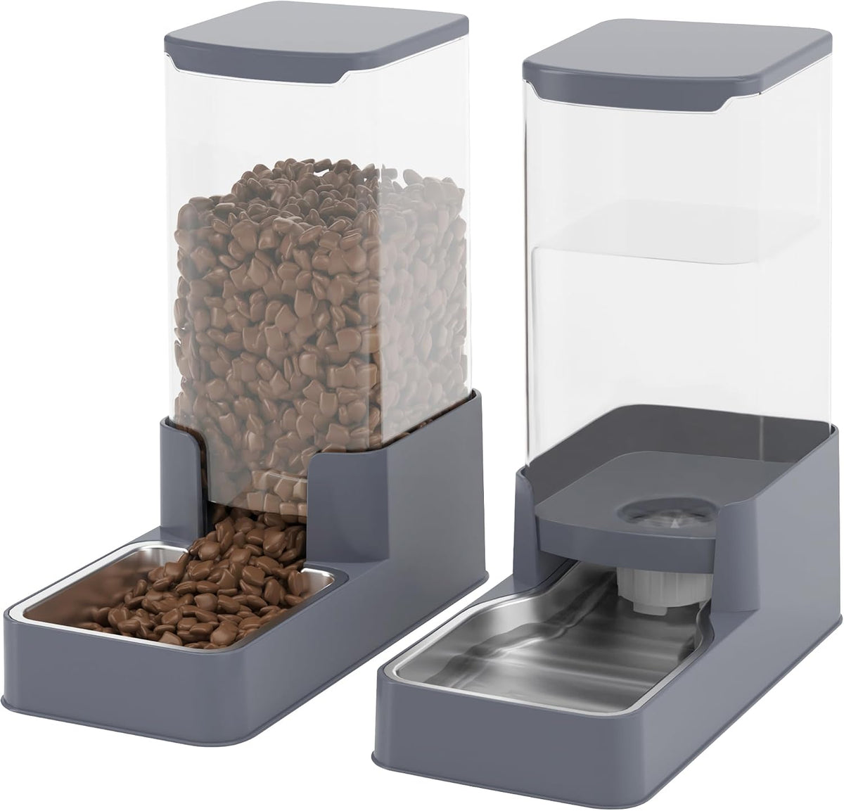 Wefeedy Comedero de acero inoxidable para gatos y dispensador de ag...