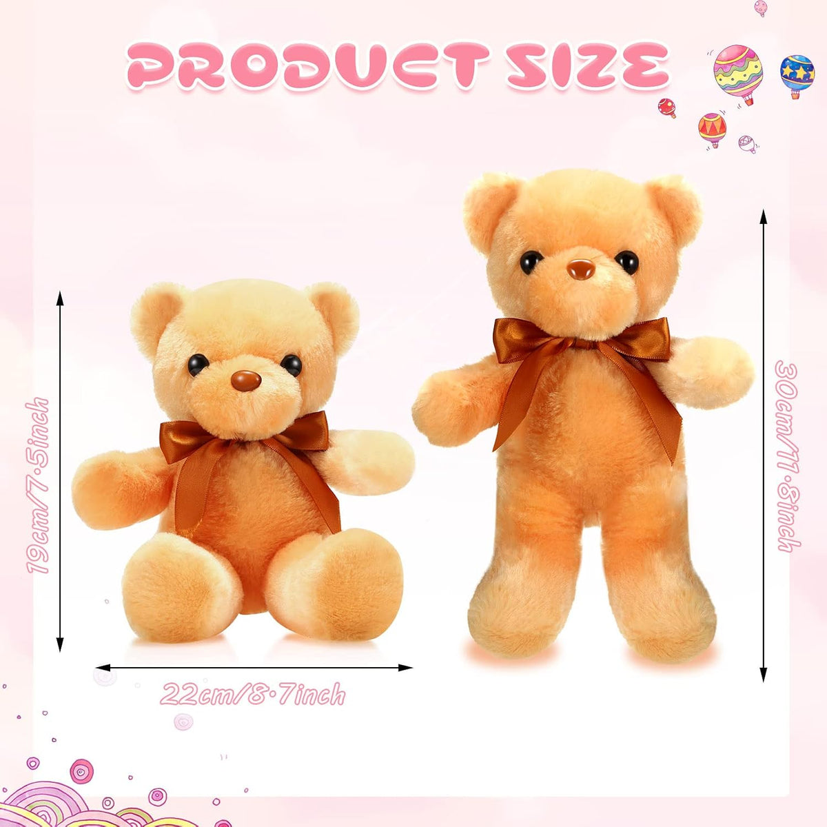 Paquete de 10 osos de peluche a granel, recuerdos de fiesta de osos...