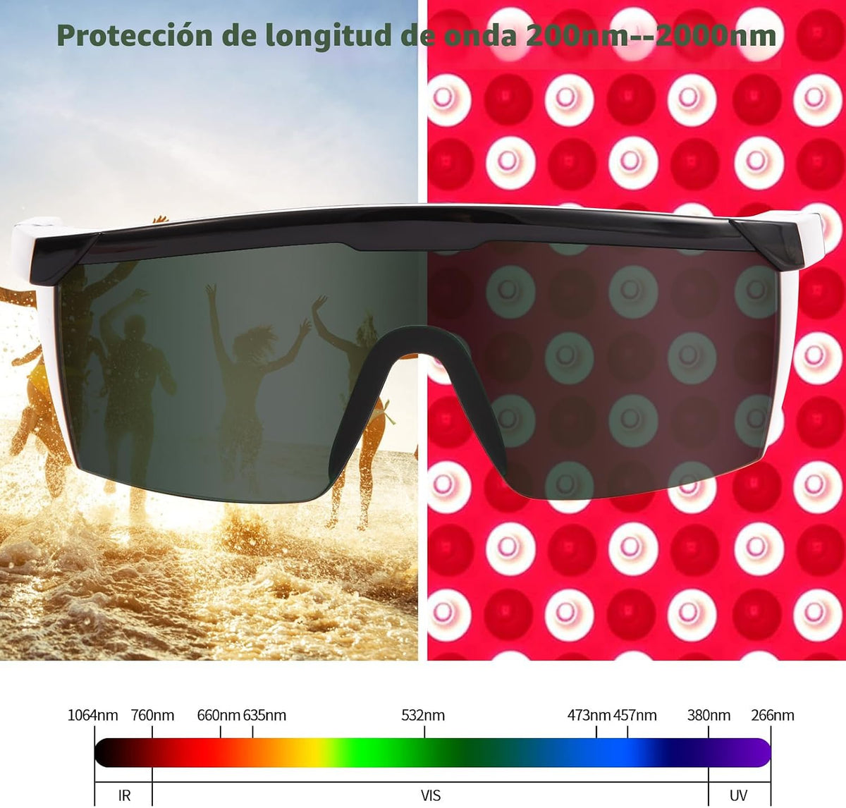 FreeMascot IPL 200nm-2000nm Gafas de seguridad láser para tratamien...