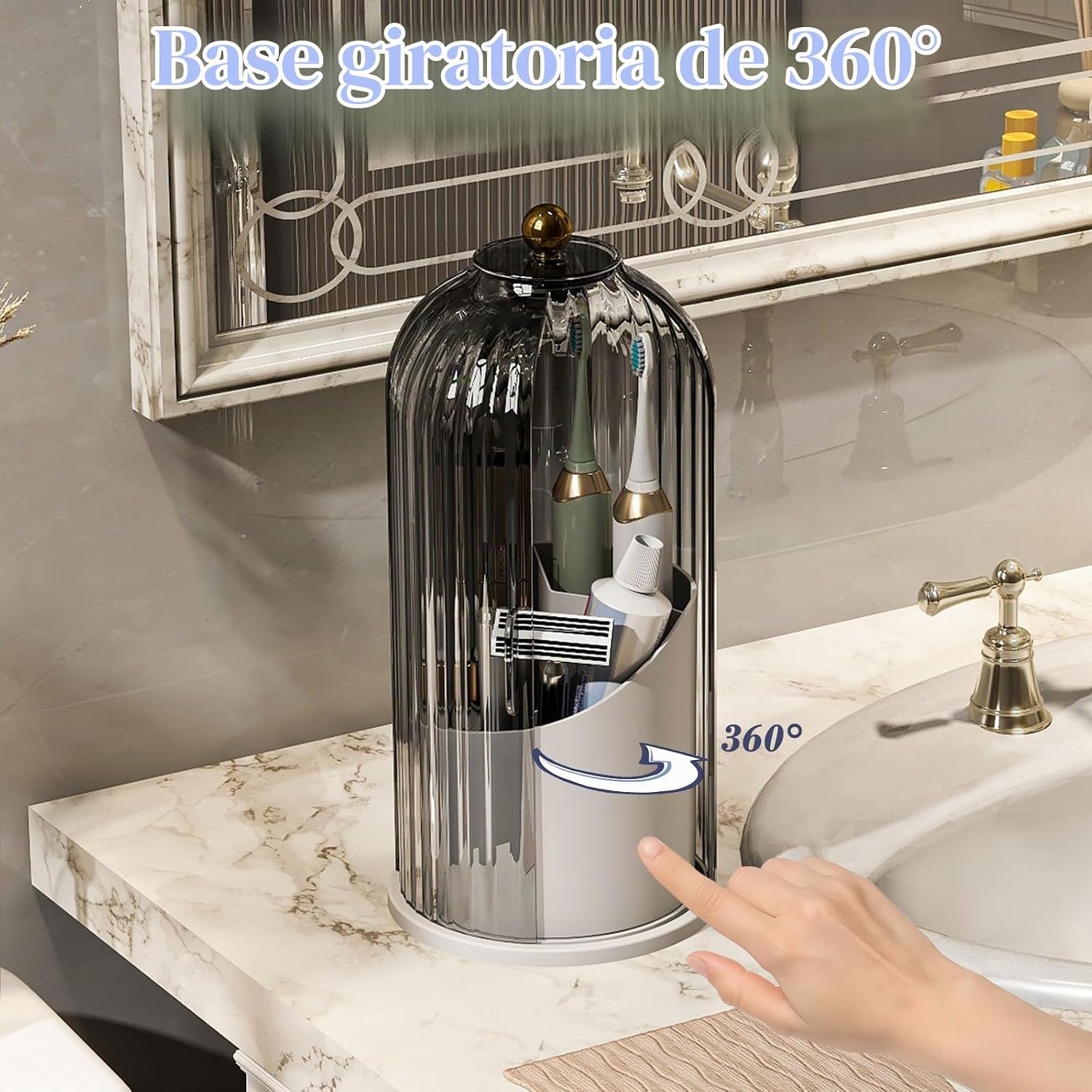 Zufudo Soporte para cepillos de dientes a prueba de polvo con tapa,...