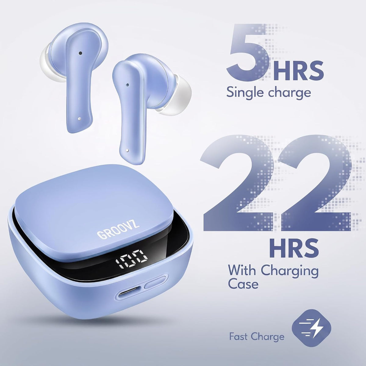 Auriculares verdaderamente inalámbricos Groovz con estuche de carga...