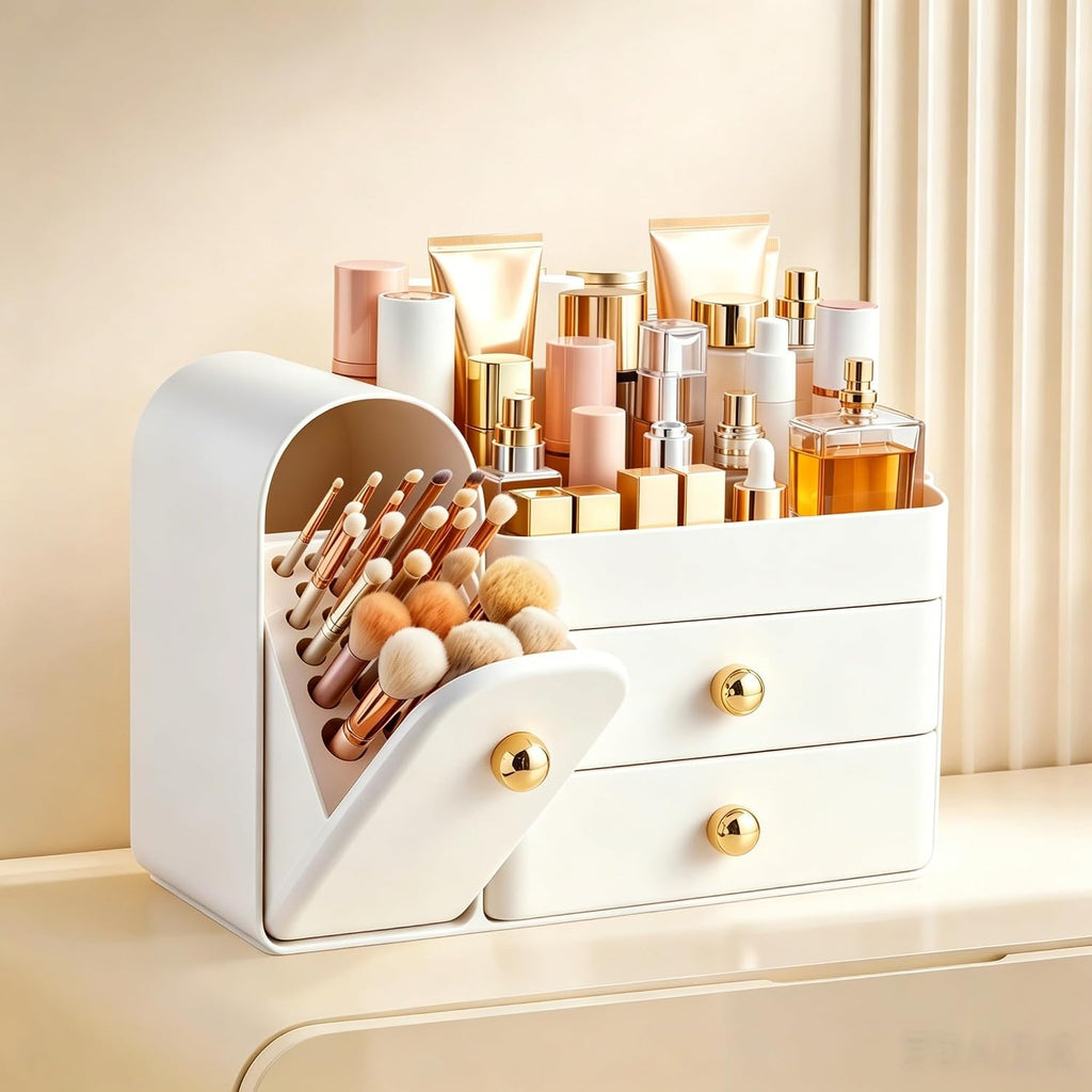 HBlife Organizador de maquillaje para encimera con cajones, organiz...