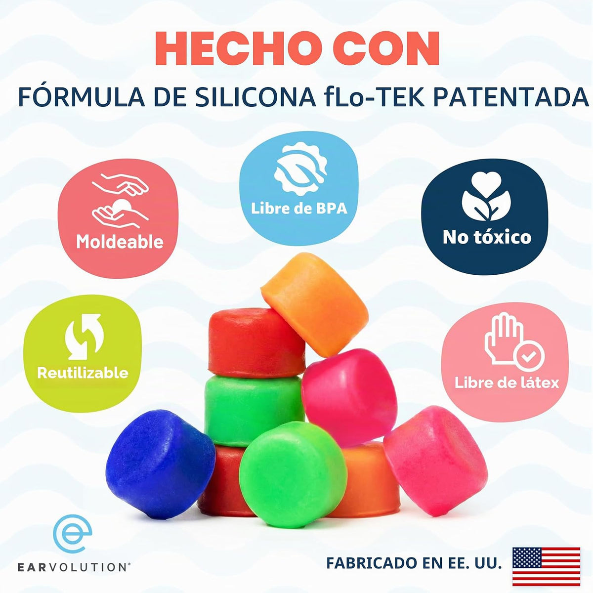 Earvolution - Tapones para los oídos de natación, moldeables, paque...