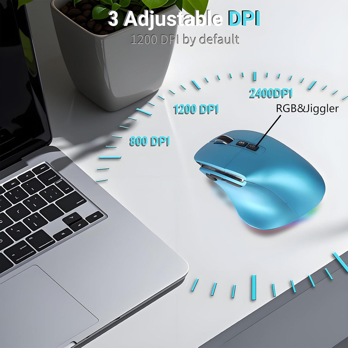 Ratón ergonómico con Jigger, mouse inalámbrico vertical Bluetooth,...