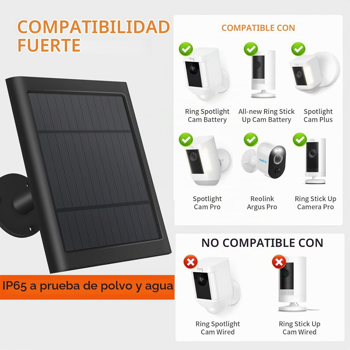 Panel solar para cámara de anillo, paquete de 3 cargadores solares...