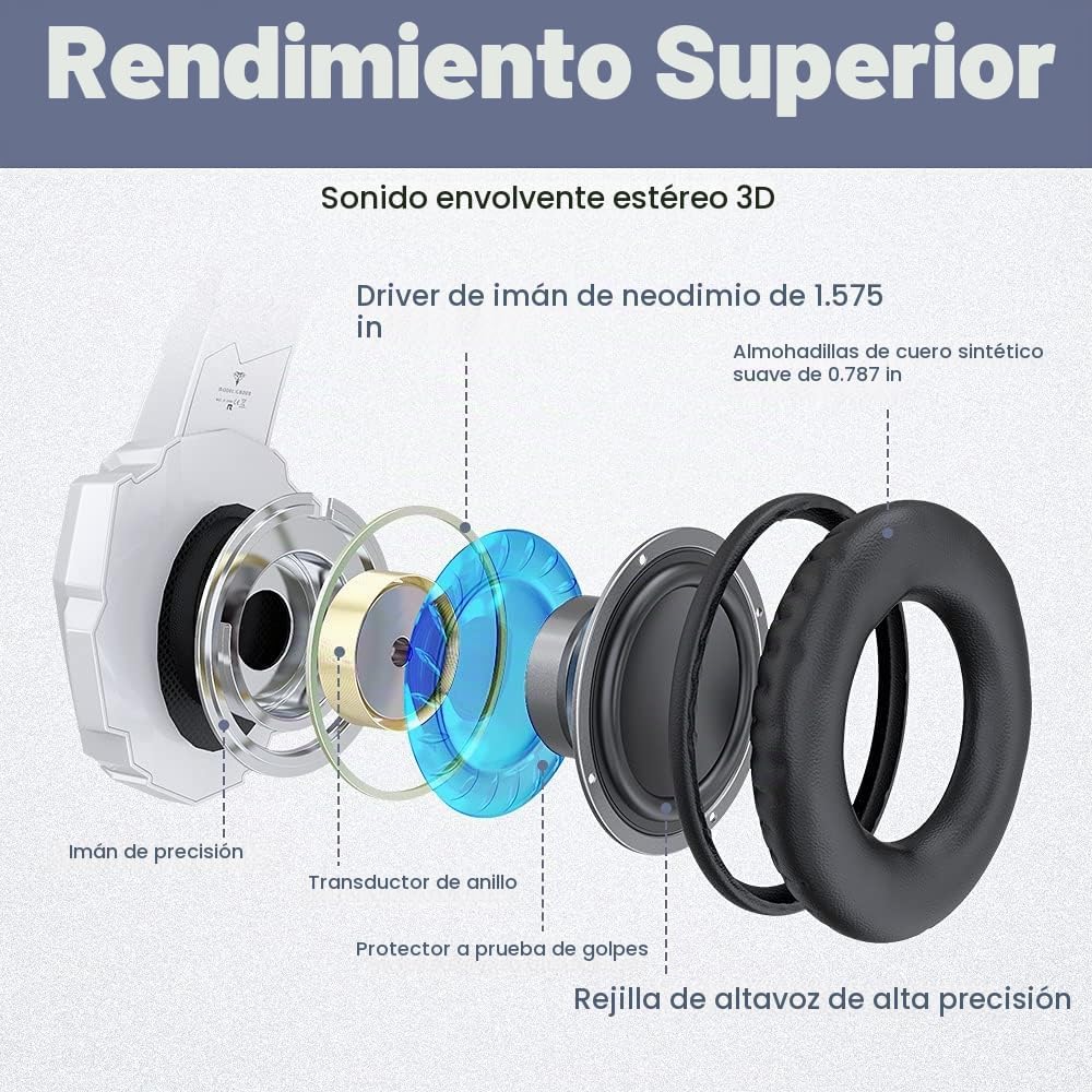BENGOO Auriculares profesionales para juegos para PS4, PS5, PC, Xbo...