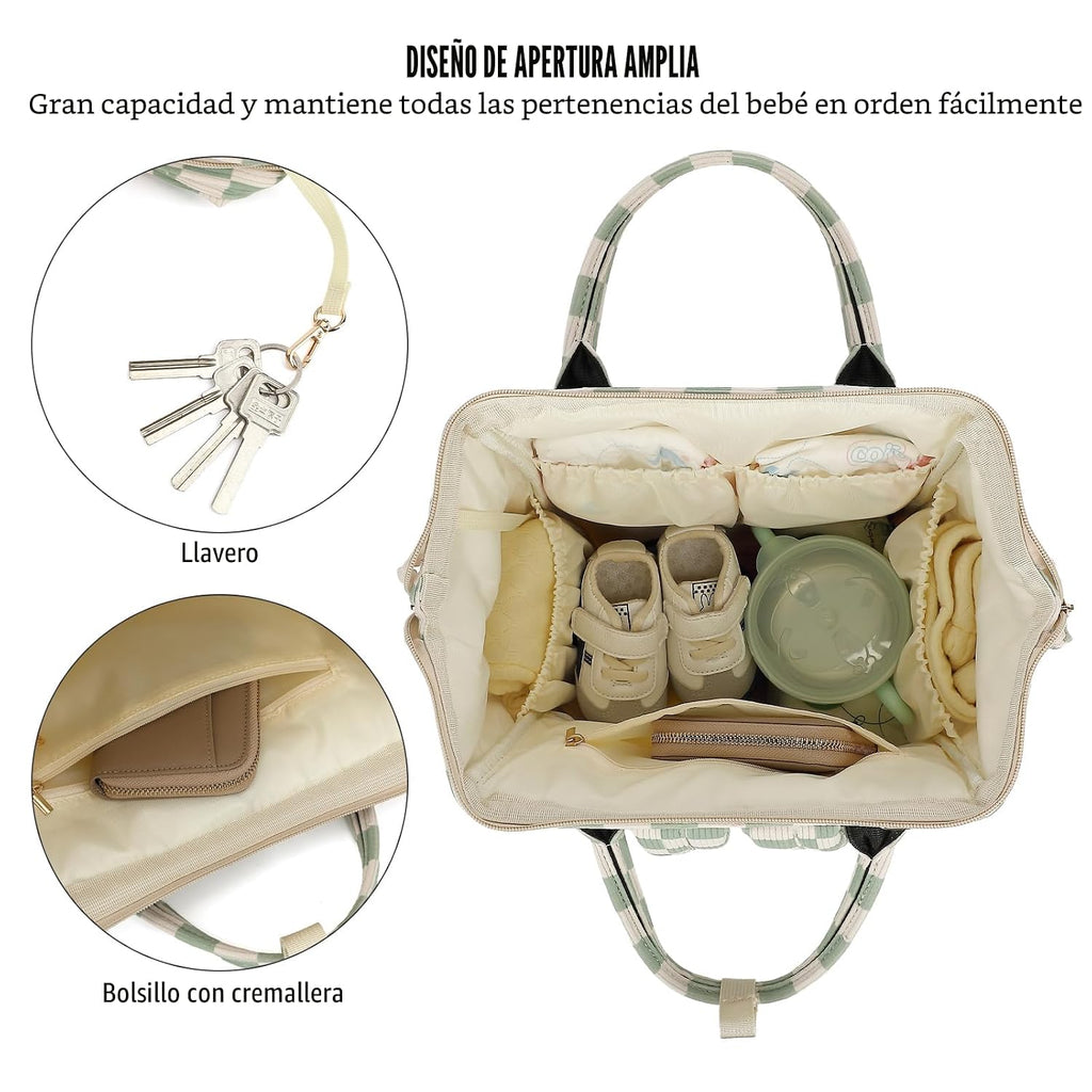 Mochila para pañales de bebé Dezcrab para mamá, bolsa de pañales de...